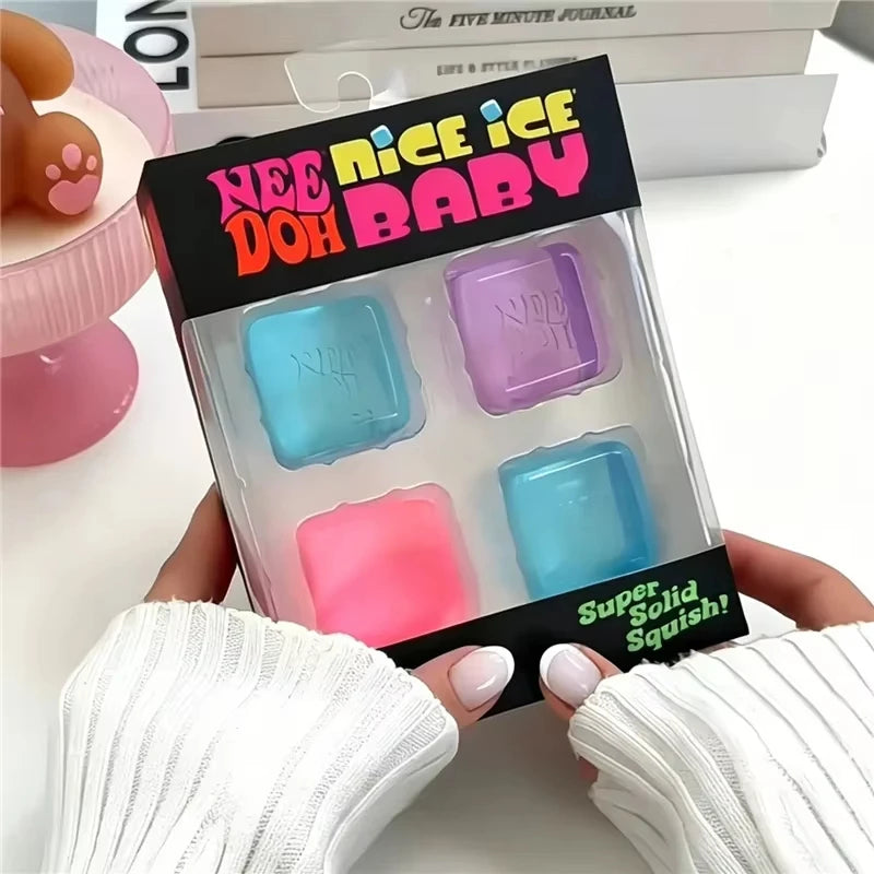 Pack de 4 mini NeeDoh – Cube Relaxant à Presser
